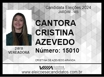 Candidato CANTORA CRISTINA AZEVEDO 2024 - JARDIM - Eleições