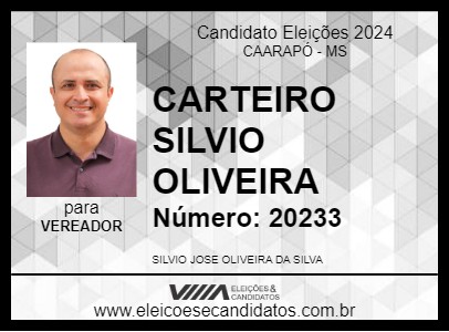 Candidato CARTEIRO SILVIO OLIVEIRA 2024 - CAARAPÓ - Eleições