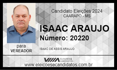 Candidato ISAAC ARAUJO 2024 - CAARAPÓ - Eleições