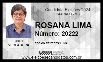 Candidato ROSANA LIMA 2024 - CAARAPÓ - Eleições