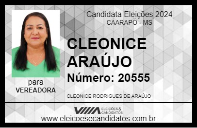 Candidato CLEONICE ARAÚJO 2024 - CAARAPÓ - Eleições