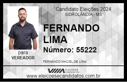 Candidato FERNANDO LIMA 2024 - SIDROLÂNDIA - Eleições