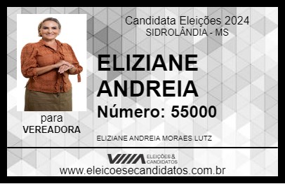 Candidato ELIZIANE ANDREIA 2024 - SIDROLÂNDIA - Eleições