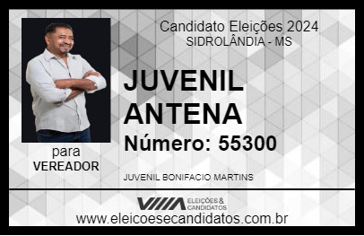 Candidato JUVENIL ANTENA 2024 - SIDROLÂNDIA - Eleições