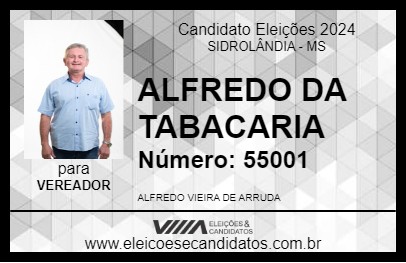 Candidato ALFREDO DA TABACARIA 2024 - SIDROLÂNDIA - Eleições