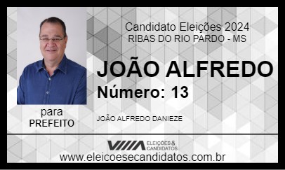 Candidato JOÃO ALFREDO 2024 - RIBAS DO RIO PARDO - Eleições