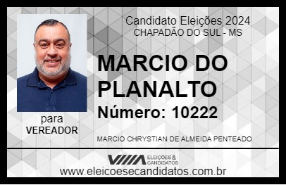 Candidato MARCIO DO PLANALTO 2024 - CHAPADÃO DO SUL - Eleições