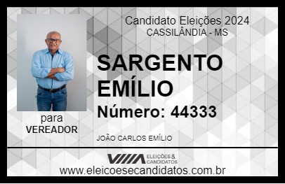 Candidato SARGENTO EMÍLIO 2024 - CASSILÂNDIA - Eleições