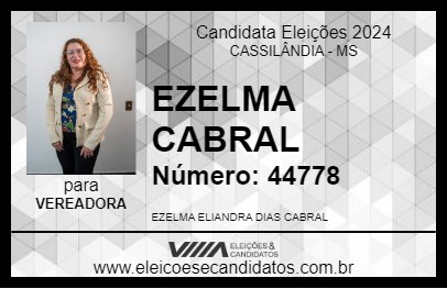 Candidato EZELMA CABRAL 2024 - CASSILÂNDIA - Eleições