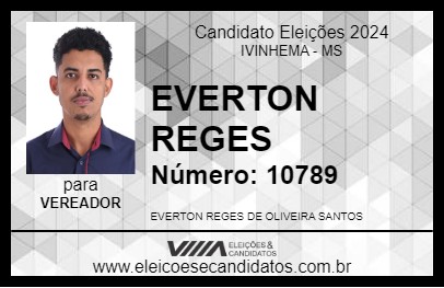 Candidato EVERTON REGES 2024 - IVINHEMA - Eleições