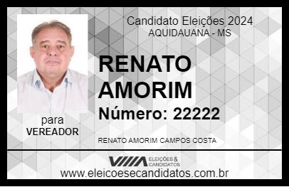 Candidato RENATO AMORIM 2024 - AQUIDAUANA - Eleições