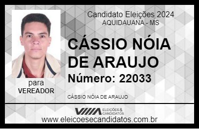 Candidato CASSIO COMTEL 2024 - AQUIDAUANA - Eleições