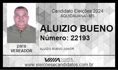 Candidato ALUIZIO BUENO 2024 - AQUIDAUANA - Eleições