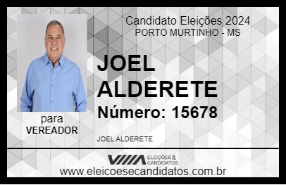 Candidato JOEL ALDERETE 2024 - PORTO MURTINHO - Eleições