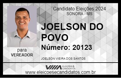 Candidato JOELSON DO POVO 2024 - SONORA - Eleições