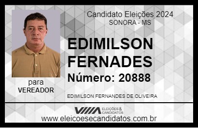 Candidato EDIMILSON FERNADES 2024 - SONORA - Eleições