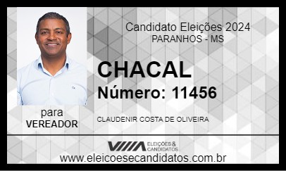 Candidato CHACAL 2024 - PARANHOS - Eleições