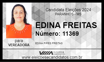 Candidato EDINA FREITAS 2024 - PARANHOS - Eleições