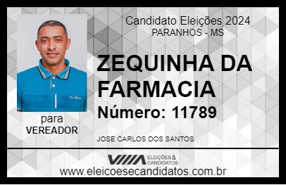 Candidato ZEQUINHA DA FARMACIA 2024 - PARANHOS - Eleições