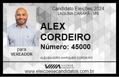 Candidato ALEX CORDEIRO 2024 - LAGUNA CARAPÃ - Eleições