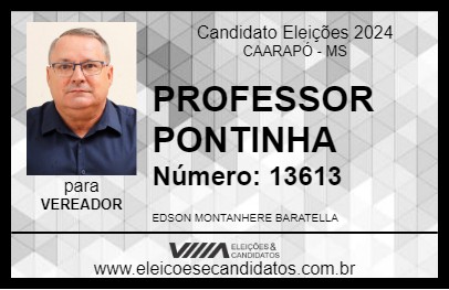 Candidato PROFESSOR PONTINHA 2024 - CAARAPÓ - Eleições