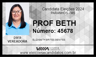 Candidato PROF BETH 2024 - PARANHOS - Eleições