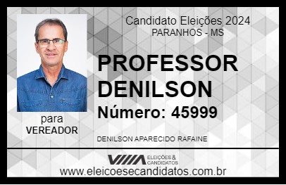 Candidato PROFESSOR DENILSON 2024 - PARANHOS - Eleições