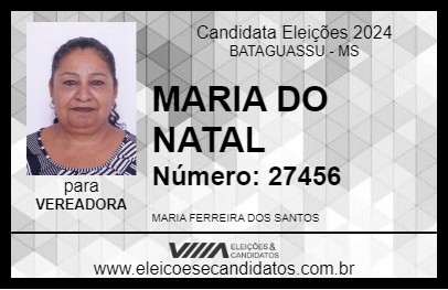 Candidato MARIA DO NATAL 2024 - BATAGUASSU - Eleições