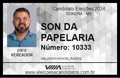 Candidato SON DA PAPELARIA 2024 - SONORA - Eleições