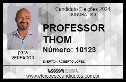 Candidato PROFESSOR THOM 2024 - SONORA - Eleições