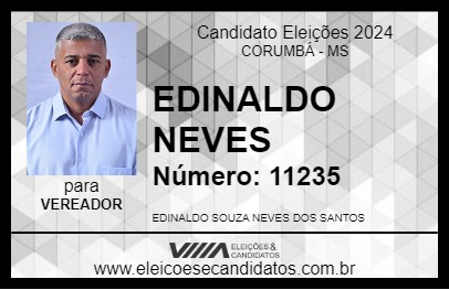 Candidato EDINALDO NEVES 2024 - CORUMBÁ - Eleições