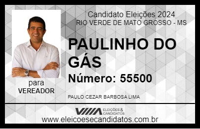 Candidato PAULINHO DO GÁS 2024 - RIO VERDE DE MATO GROSSO - Eleições