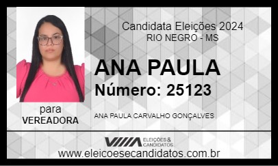 Candidato ANA PAULA 2024 - RIO NEGRO - Eleições