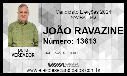 Candidato JOÃO RAVAZINE 2024 - NAVIRAÍ - Eleições