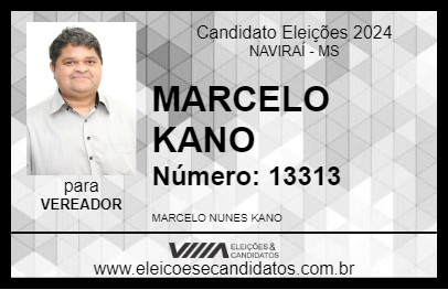 Candidato MARCELO KANO 2024 - NAVIRAÍ - Eleições