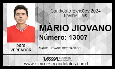 Candidato MÁRIO JIOVANO 2024 - NAVIRAÍ - Eleições