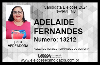 Candidato ADELAIDE FERNANDES 2024 - NAVIRAÍ - Eleições