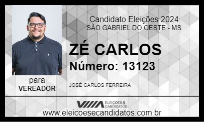 Candidato ZÉ CARLOS 2024 - SÃO GABRIEL DO OESTE - Eleições