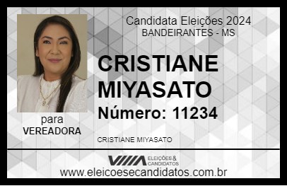 Candidato CRISTIANE MIYASATO 2024 - BANDEIRANTES - Eleições