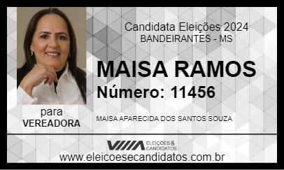 Candidato MAISA RAMOS 2024 - BANDEIRANTES - Eleições