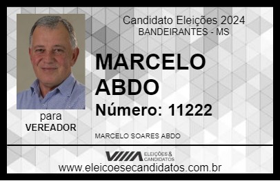 Candidato MARCELO ABDO 2024 - BANDEIRANTES - Eleições