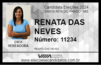 Candidato RENATA DAS NEVES 2024 - SANTA RITA DO PARDO - Eleições