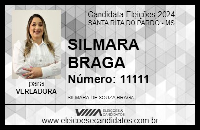 Candidato SILMARA BRAGA 2024 - SANTA RITA DO PARDO - Eleições