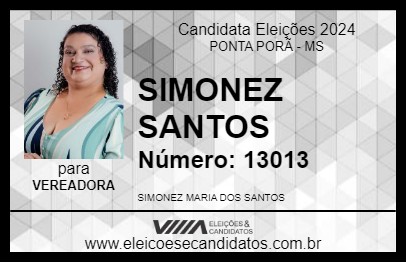 Candidato SIMONEZ SANTOS 2024 - PONTA PORÃ - Eleições