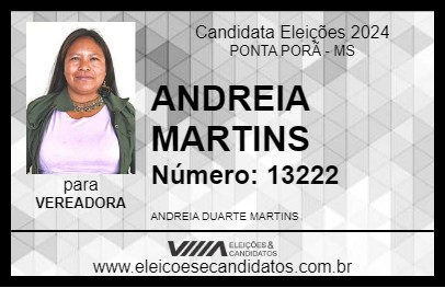 Candidato ANDREIA MARTINS 2024 - PONTA PORÃ - Eleições