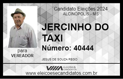 Candidato JERCINHO DO TAXI 2024 - ALCINÓPOLIS - Eleições