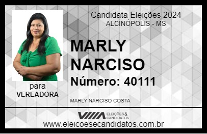 Candidato MARLY NARCISO 2024 - ALCINÓPOLIS - Eleições