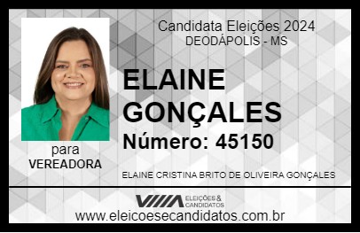 Candidato ELAINE GONÇALES 2024 - DEODÁPOLIS - Eleições