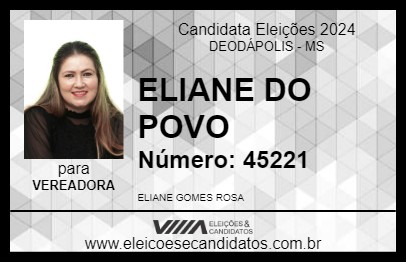 Candidato ELIANE DO POVO 2024 - DEODÁPOLIS - Eleições