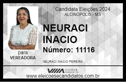 Candidato NEURACI INACIO 2024 - ALCINÓPOLIS - Eleições